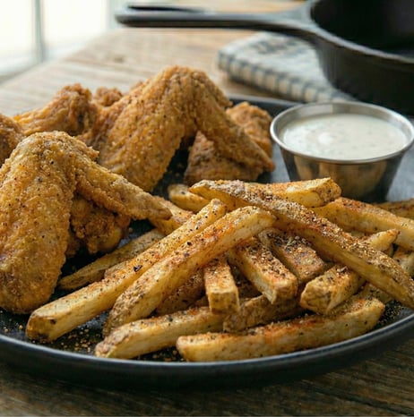 Whole Wings with Fresh Cut Season Fries